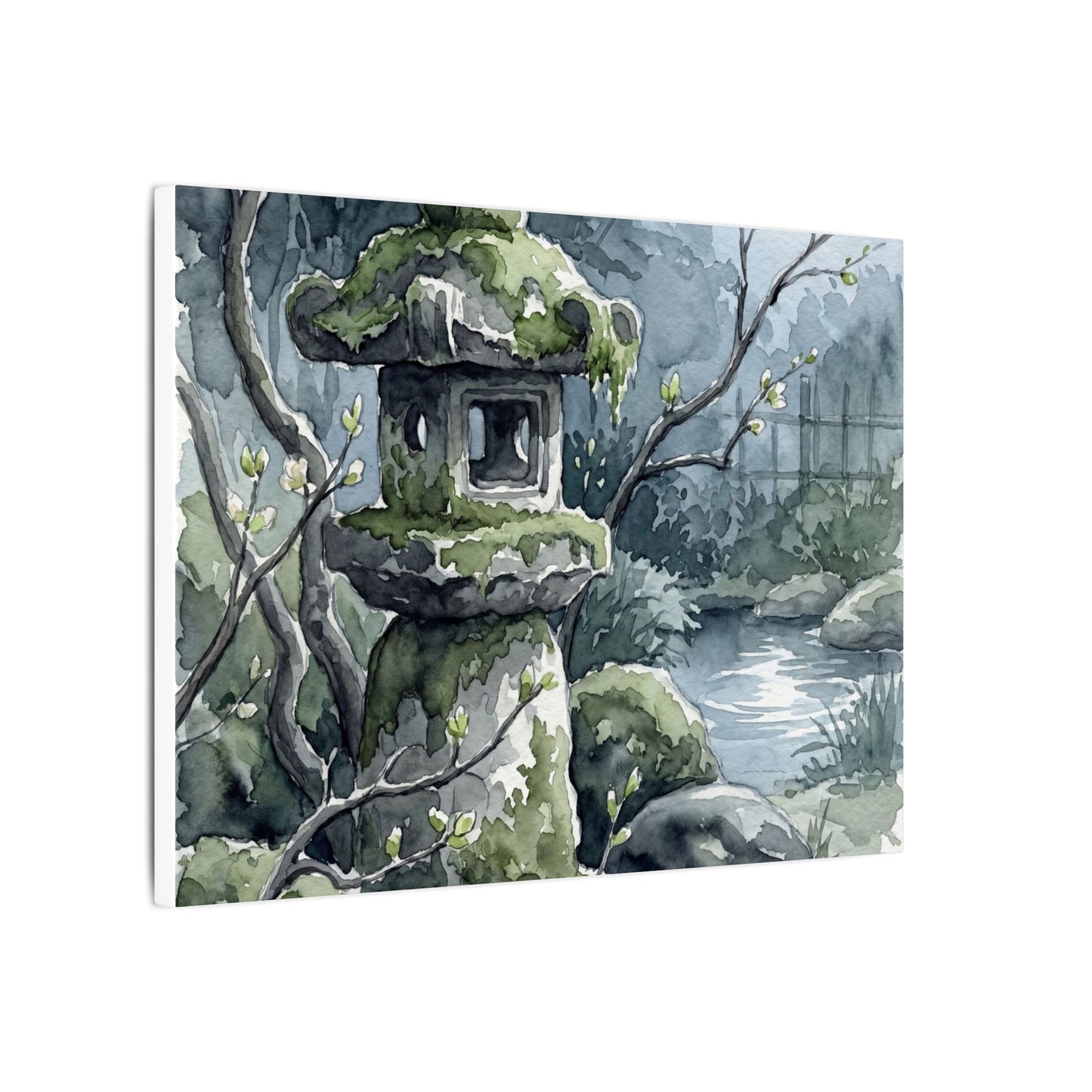 Moonlight Stone Lantern Canvas Art - Japandi Seijaku