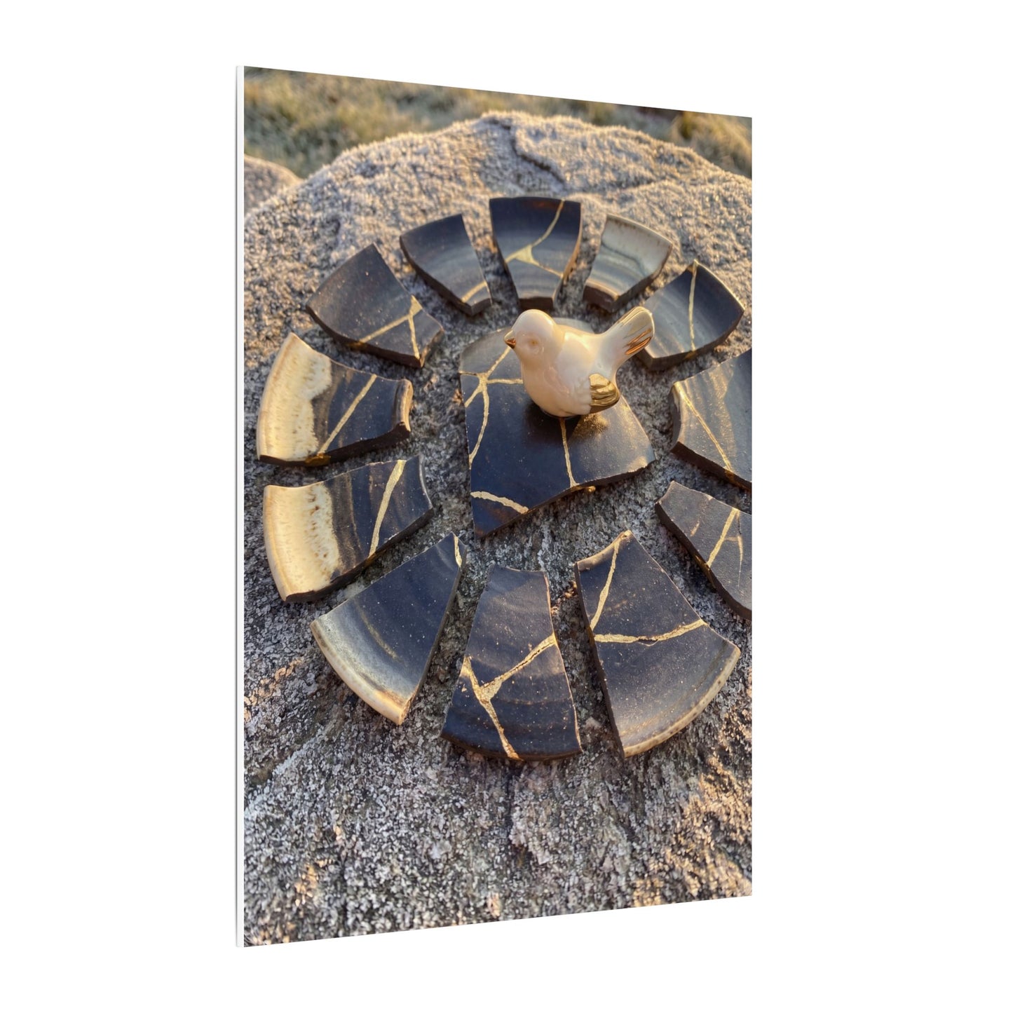 Golden Hour Broken Pottery Canvas Art - Kintsugi Datsuzoku