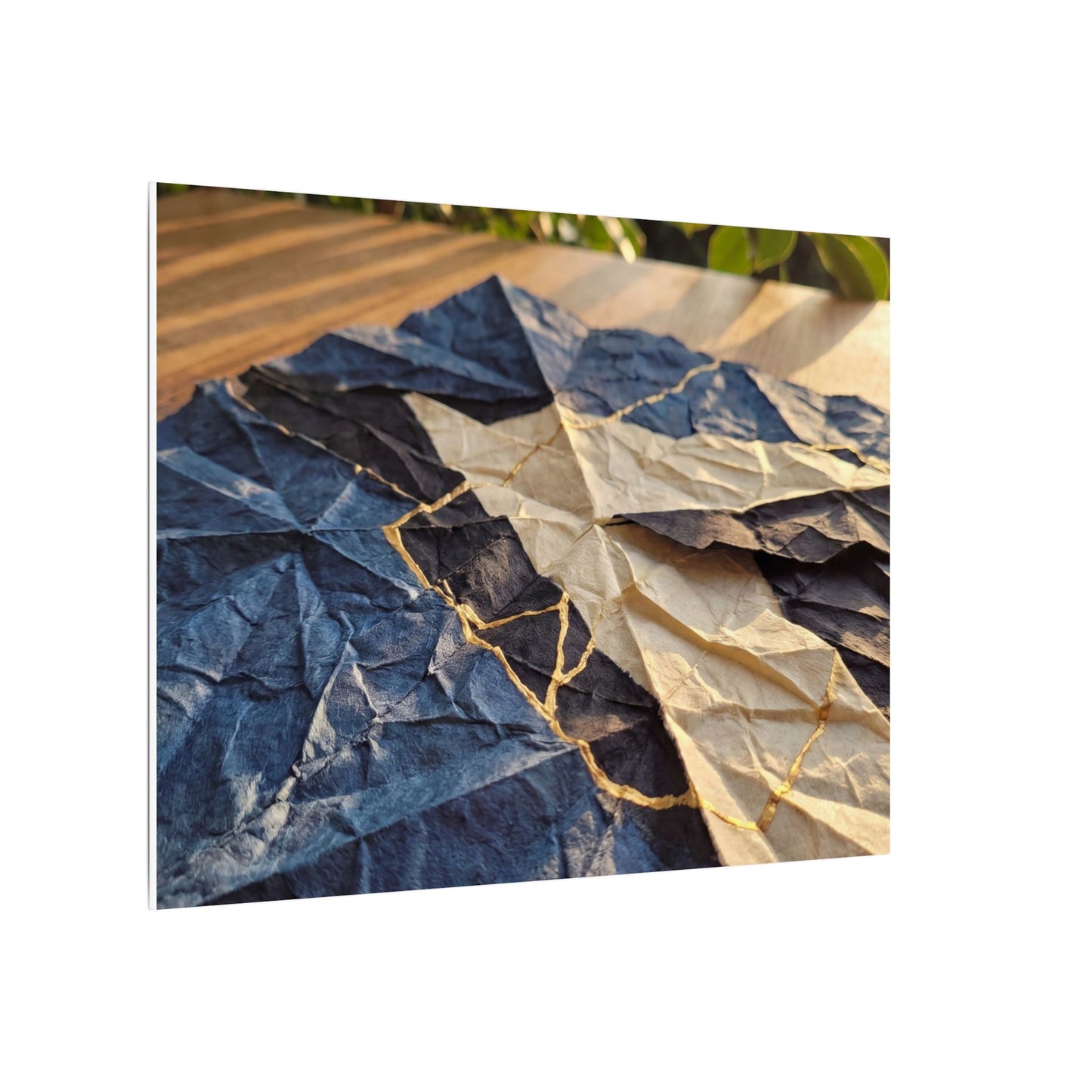 Golden Hour Paper Fold Canvas Art - Kintsugi Ma