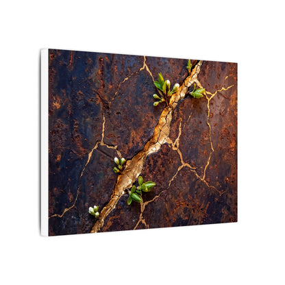 Rust Patina Spring Canvas Art | Kintsugi Resilient Design