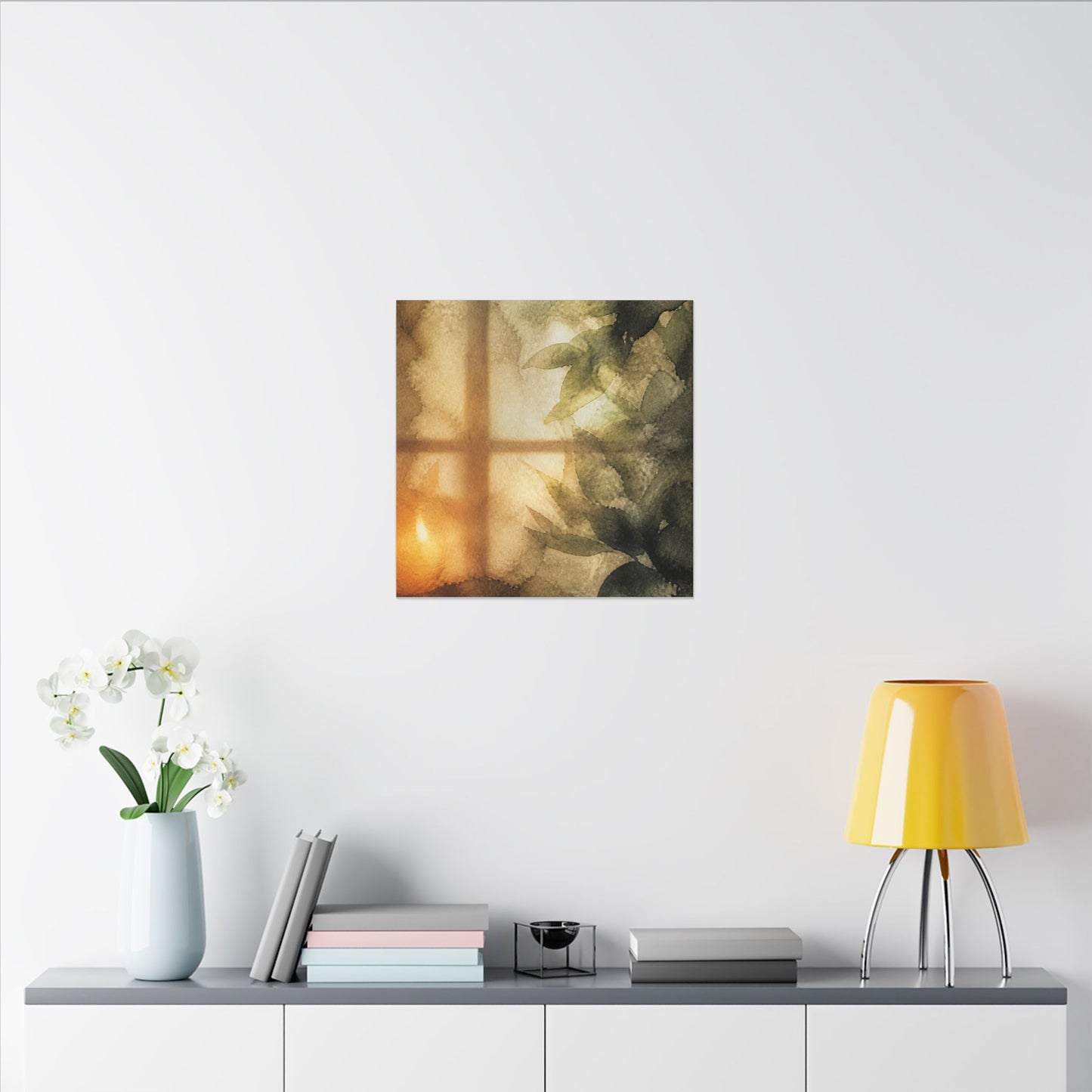 Cozy Shoji Screen Canvas Art - Watercolor Japandi
