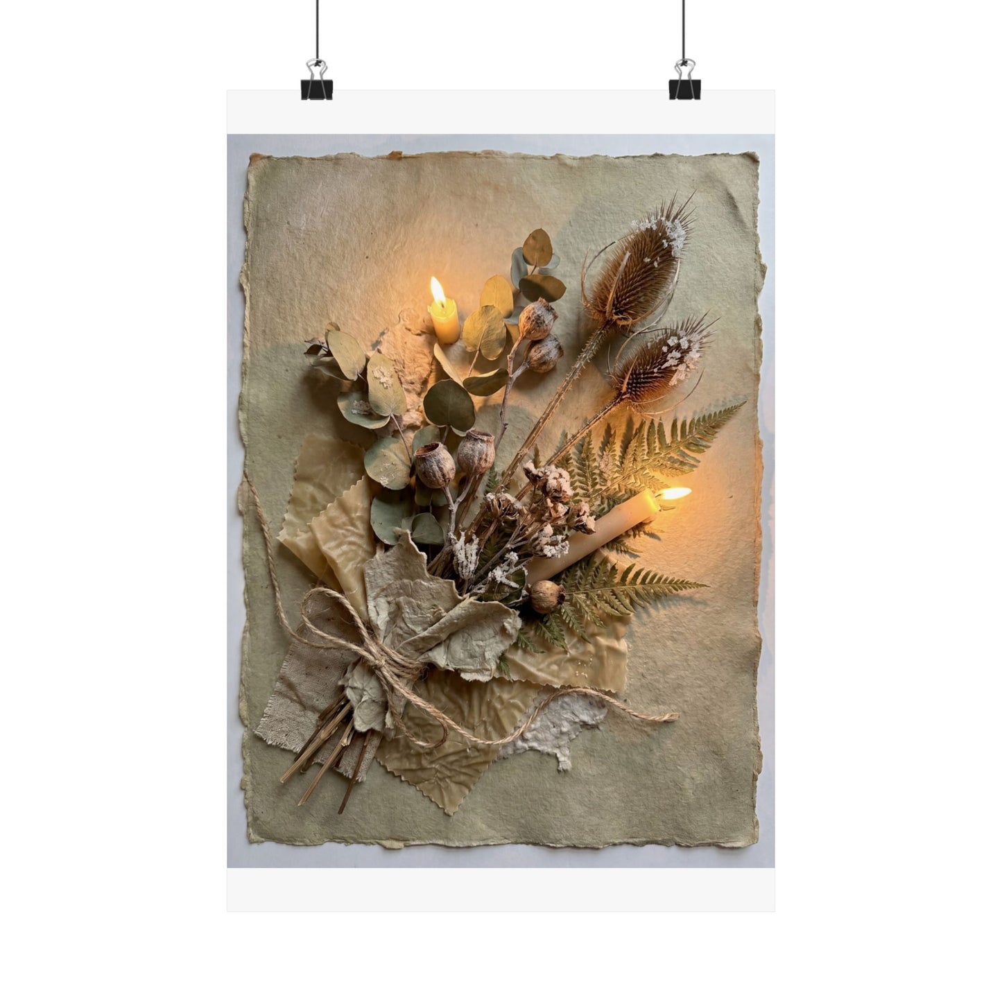 Dried Flowers Texture Wall Art Print | Earthy Japandi Art