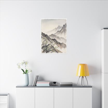 Spring Mountain Mist Texture Canvas Art | Warm Decor