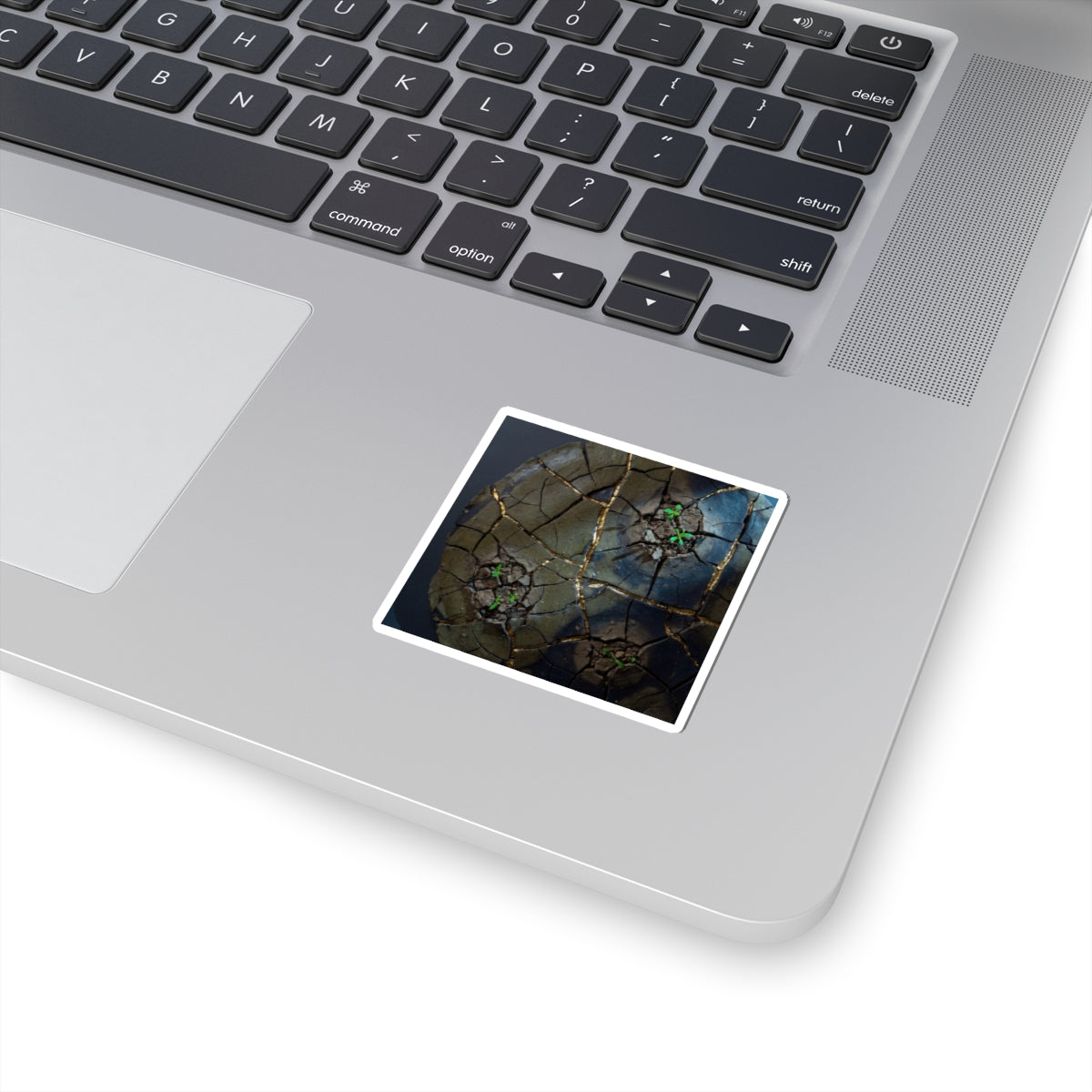 Cracked Earth Moody Minimal Sticker | Luxurious Dark Japandi Art
