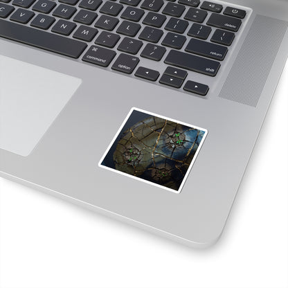Cracked Earth Moody Minimal Sticker | Luxurious Dark Japandi Art
