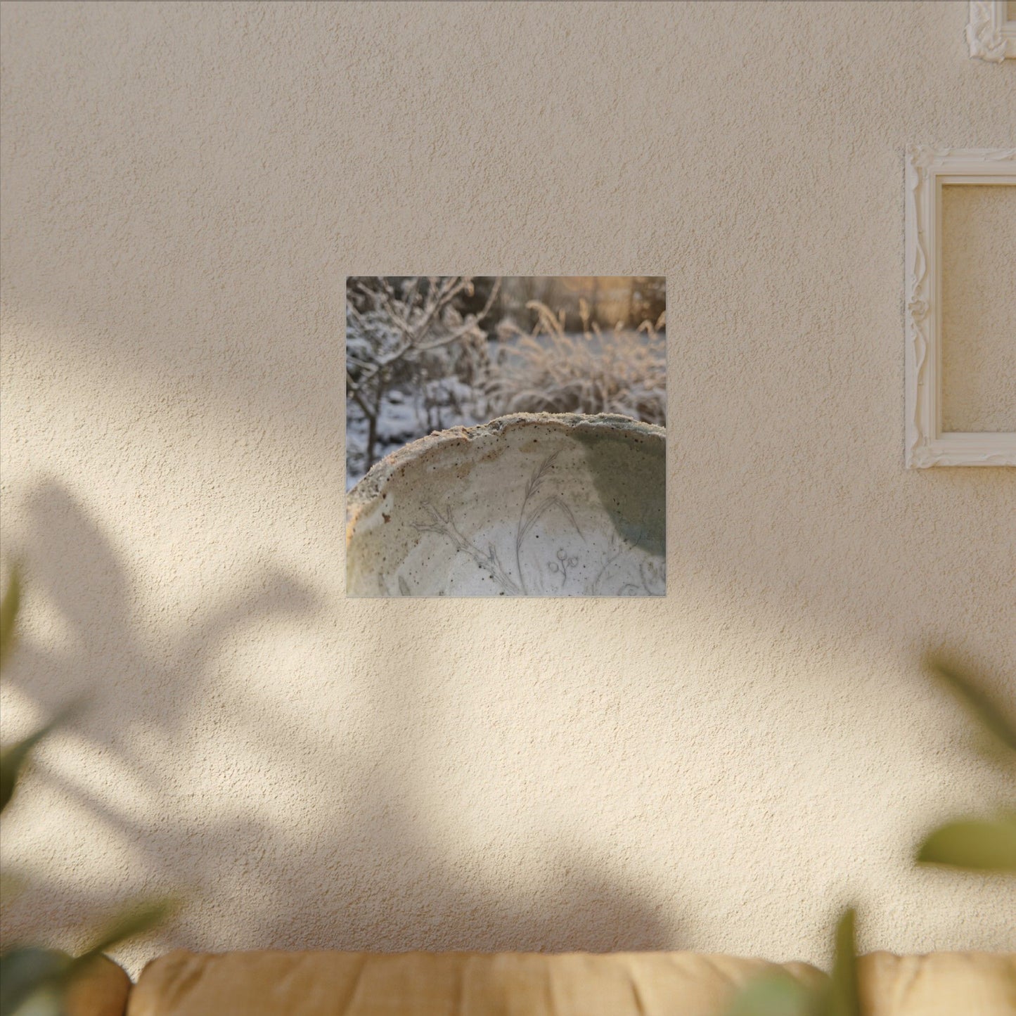 Ceramic Bowl Canvas Art | Winter Japandi Minimal Line Art