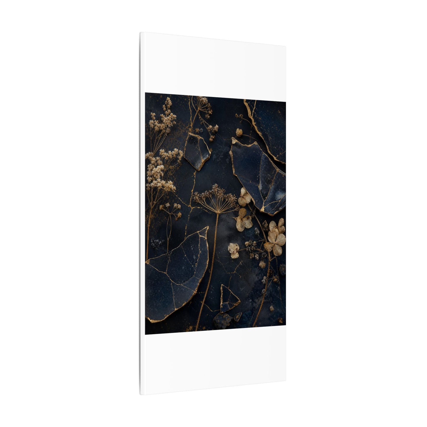 Philosophical Dried Flowers Canvas Art - Broken Beauty Kintsugi