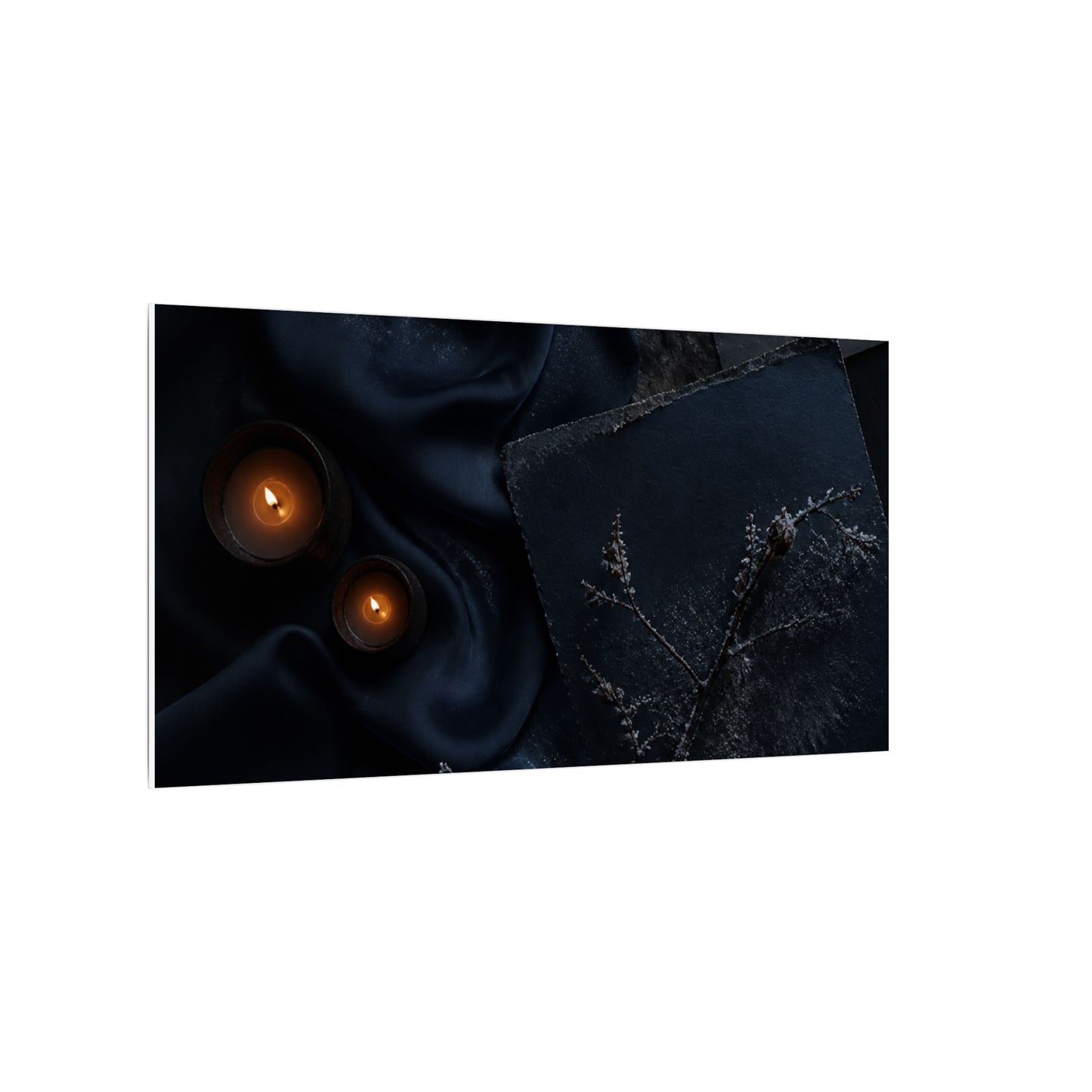 Candlelight Silk Drape Canvas Art - Dark Japandi Kanso