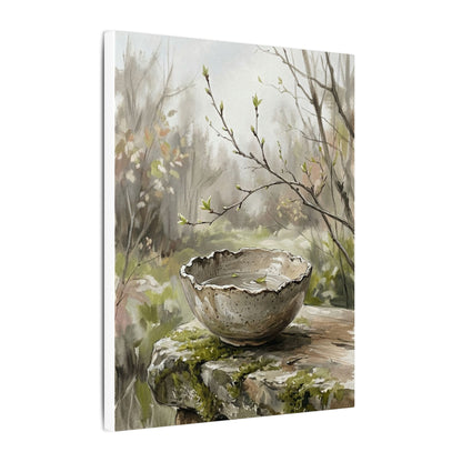 Japandi Ceramic Bowl in Overcast | Minimal Line Canvas Art