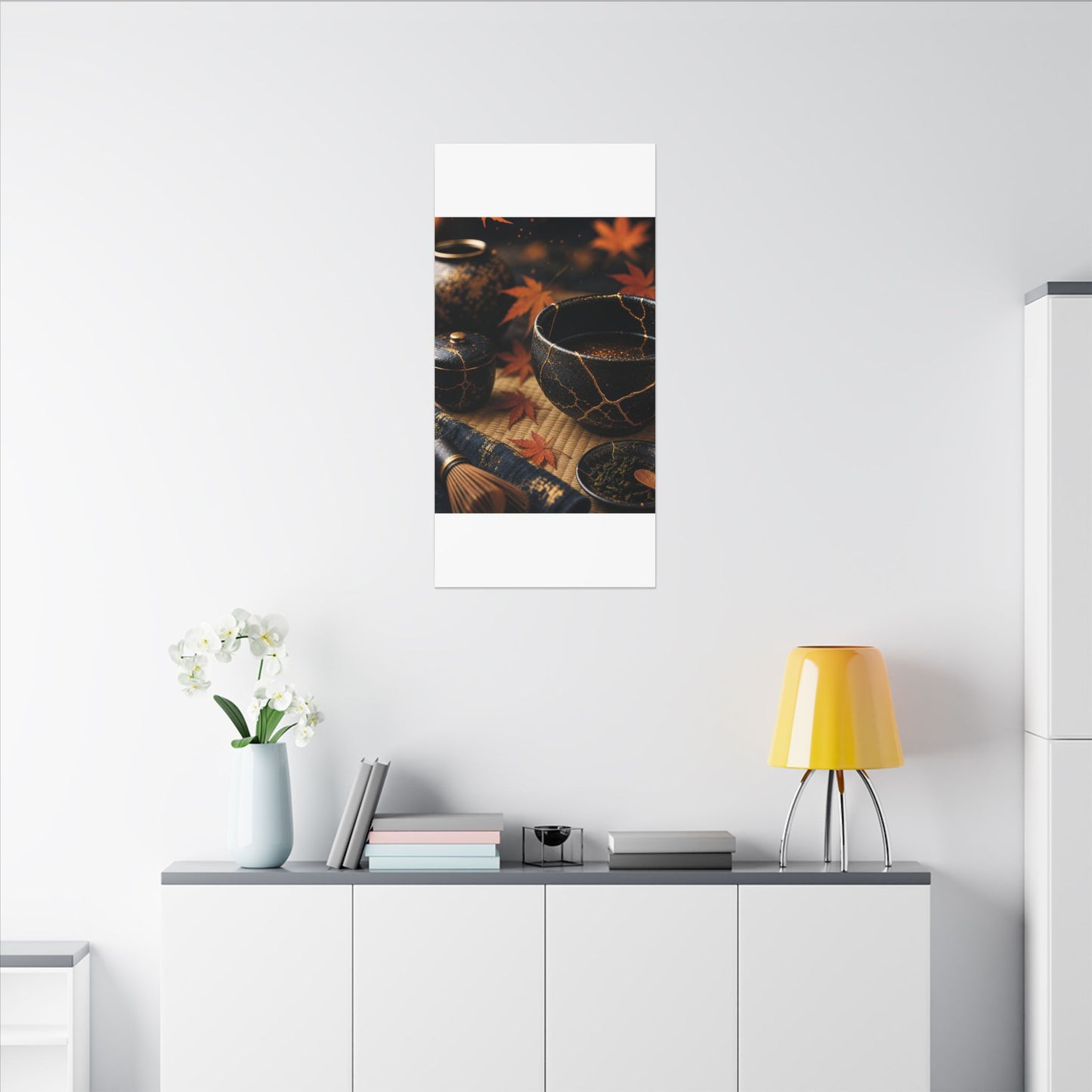 Seijaku Tea Ceremony Canvas Art - Kintsugi Gold Repair