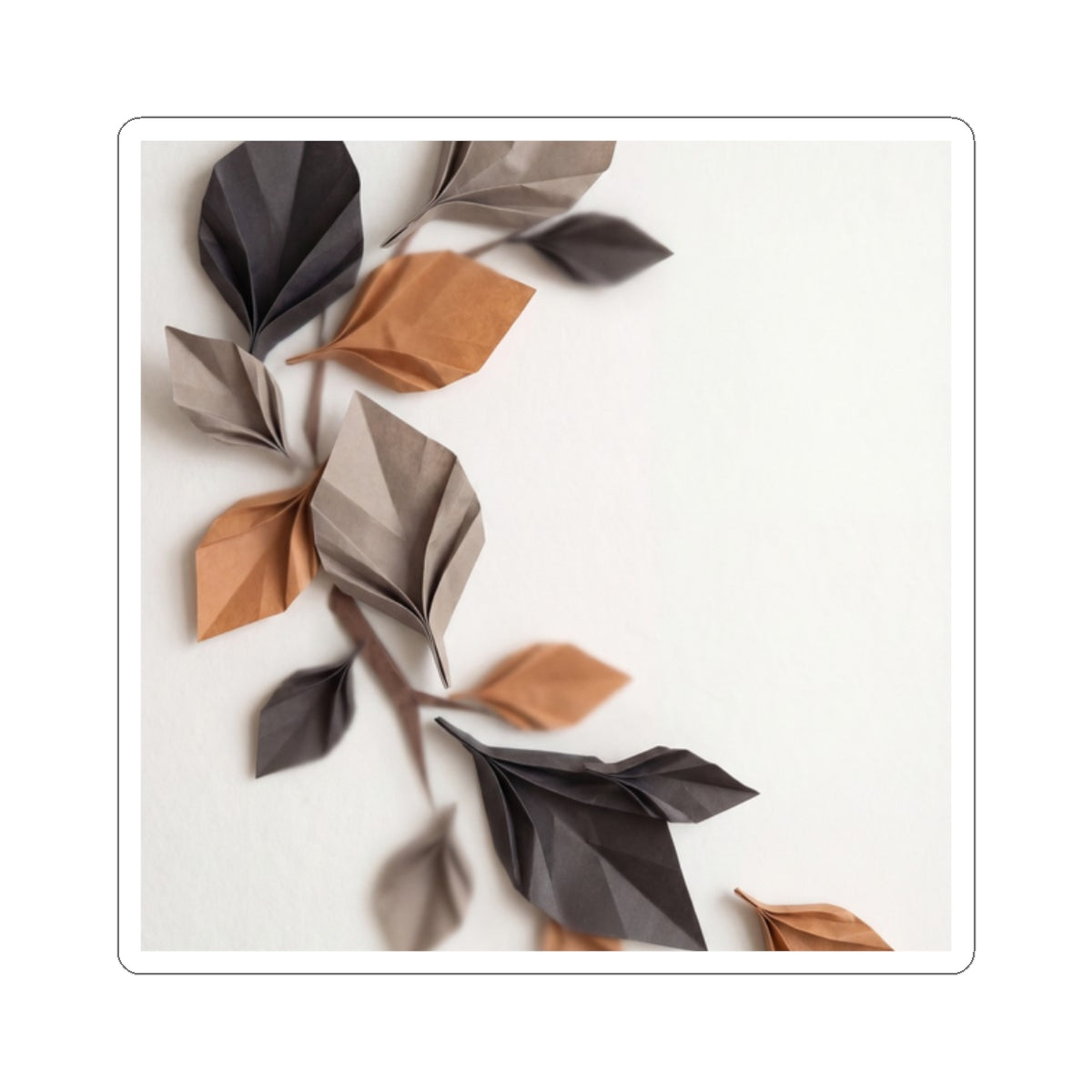 Paper Fold Minimal Line Sticker | Warm Japandi Art Art Print
