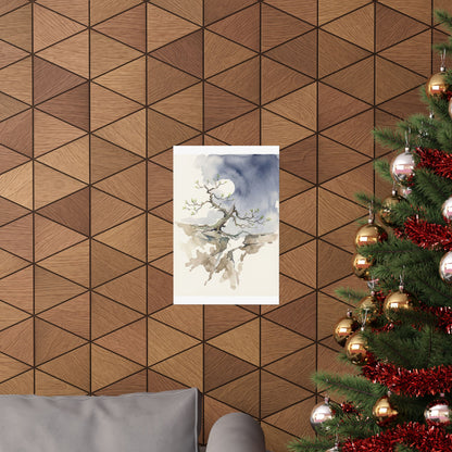 Pine Tree Spring Wall Art Print | Japandi Elegant Design