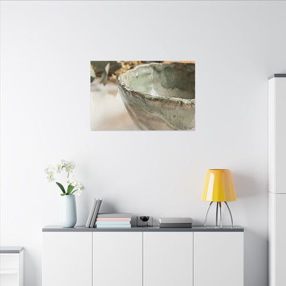 Ceramic Bowl Canvas Art | Summer Japandi Watercolor Art