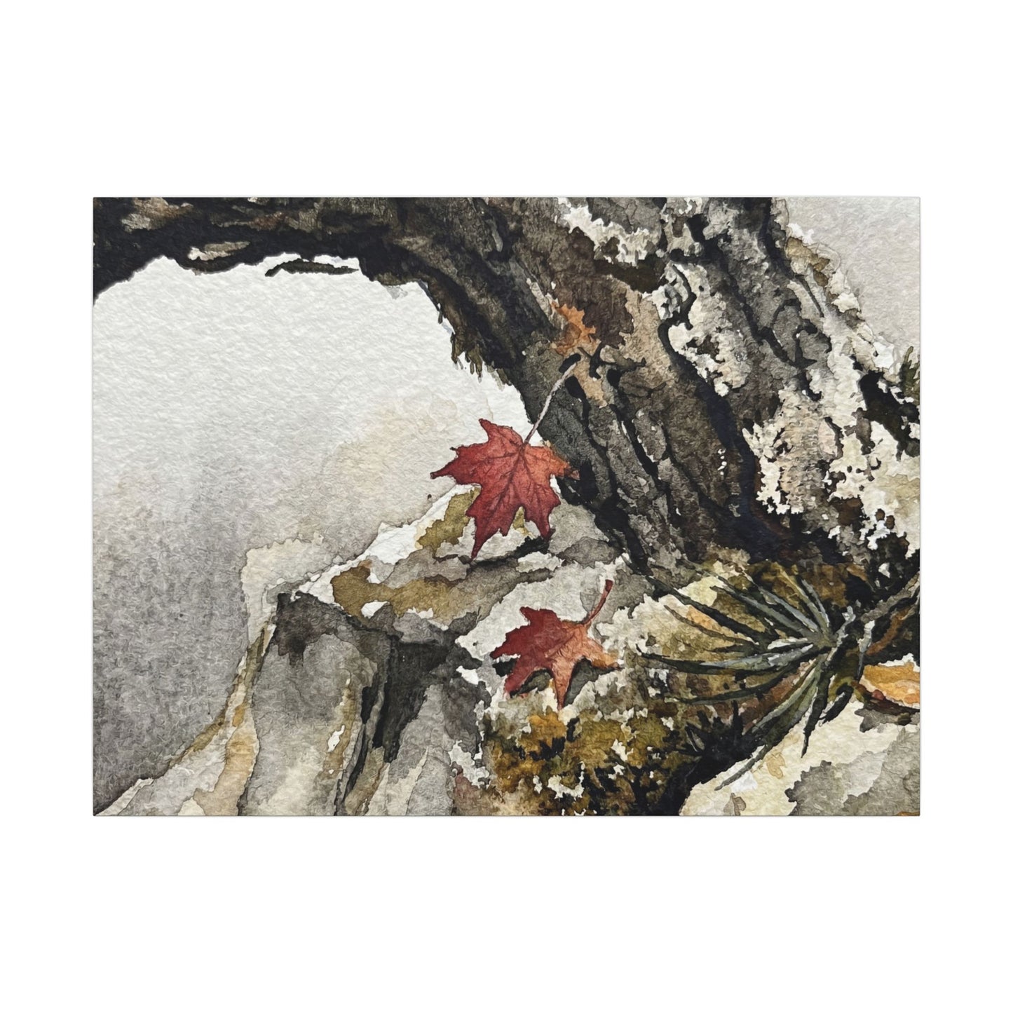 Pine Tree Autumn Canvas Art | Japandi Earthy Design Art Print
