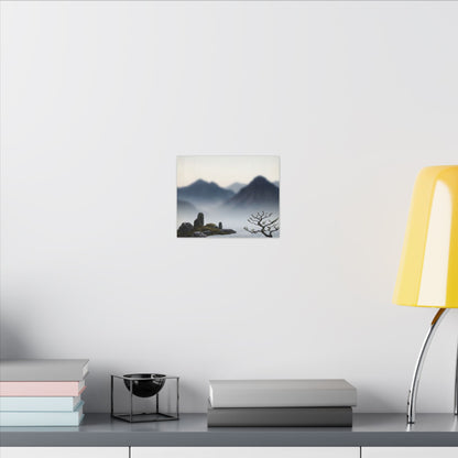 Mountain Mist Karesansui Canvas Art | Contemplative Zen Art