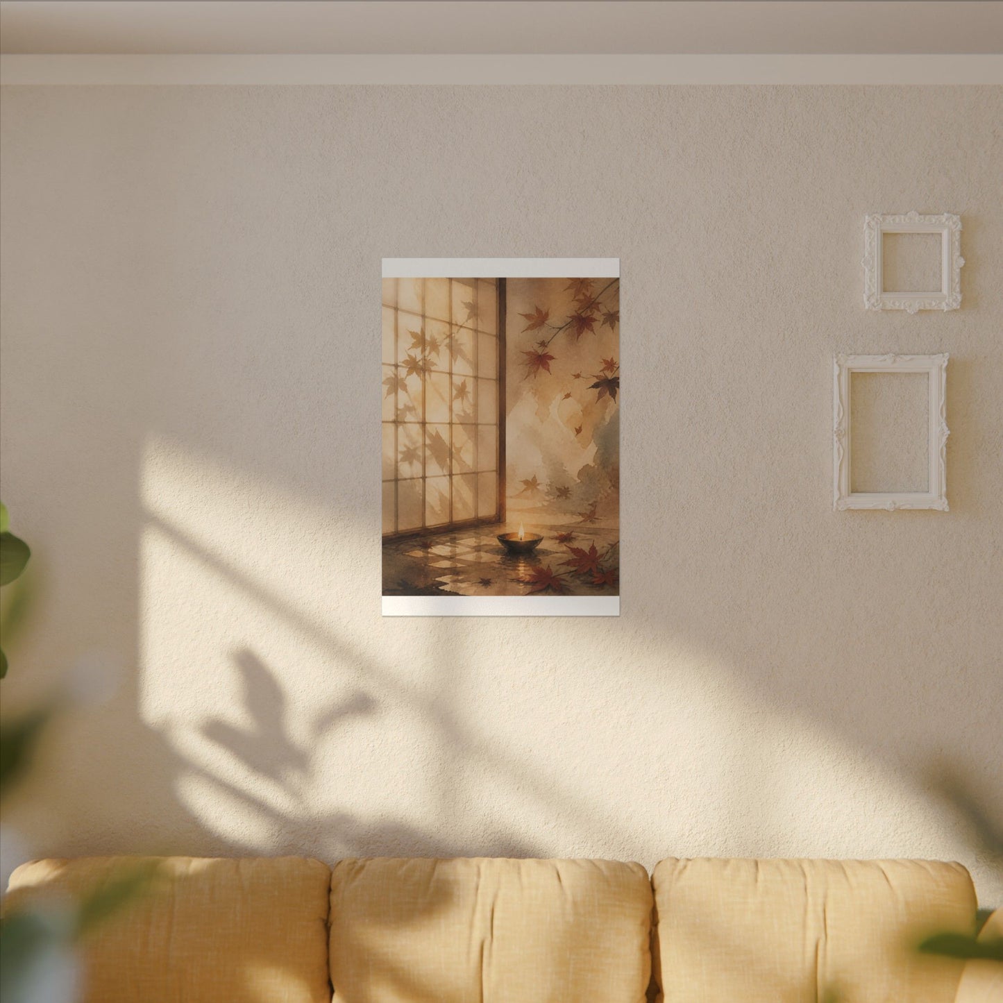 Candlelight Shoji Screen Canvas Art - Japandi Ma