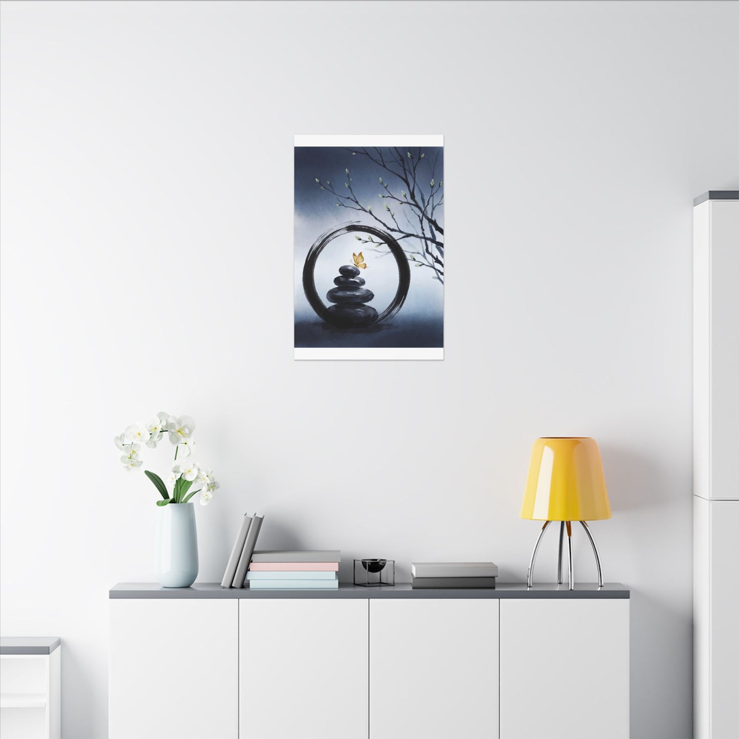 River Stones Spring Canvas Art | Zen Peaceful Design
