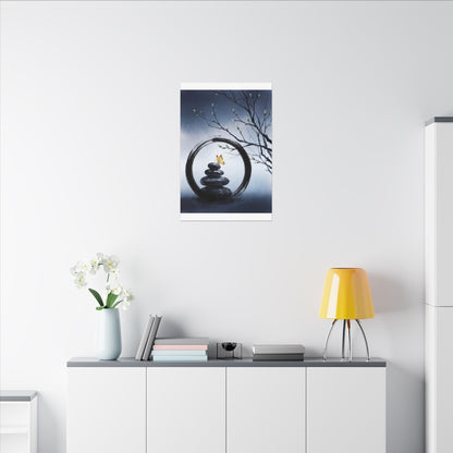 River Stones Spring Canvas Art | Zen Peaceful Design