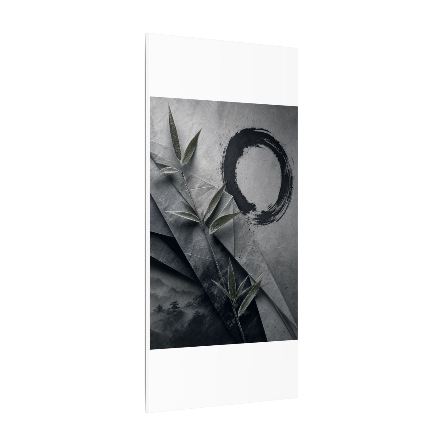 Winter Paper Fold Enso Canvas Art | Serene Decor