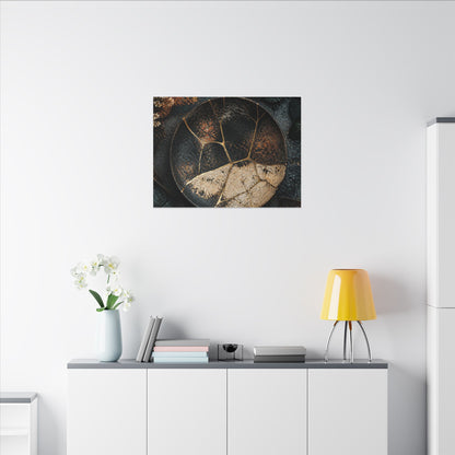 Kintsugi Rust Patina in Dawn | Gold Repair Canvas Art