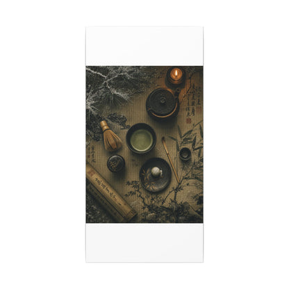Tea Ceremony Canvas Art | Winter Zen Ukiyo E Inspired Art