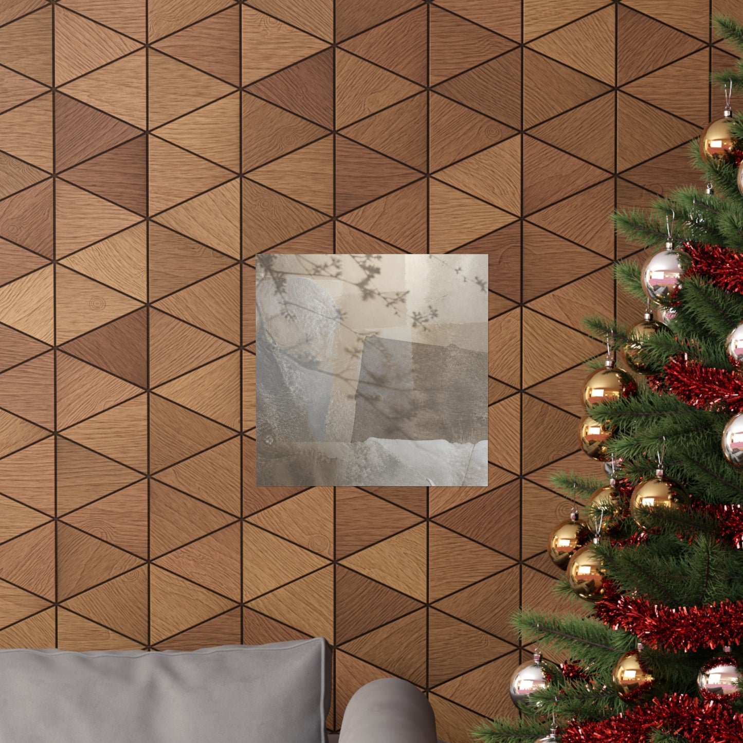 Shadow Play Winter Wall Art Print | Japandi Elegant Design