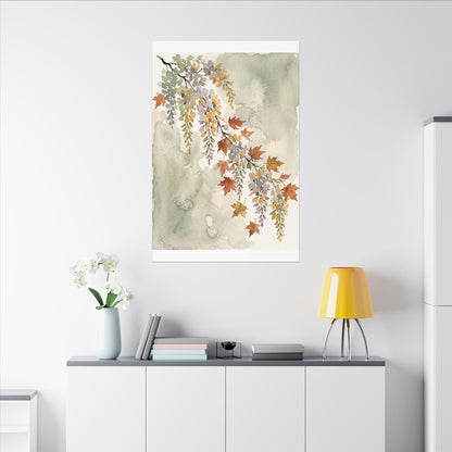 Ma Wisteria Canvas Art - Japandi Watercolor