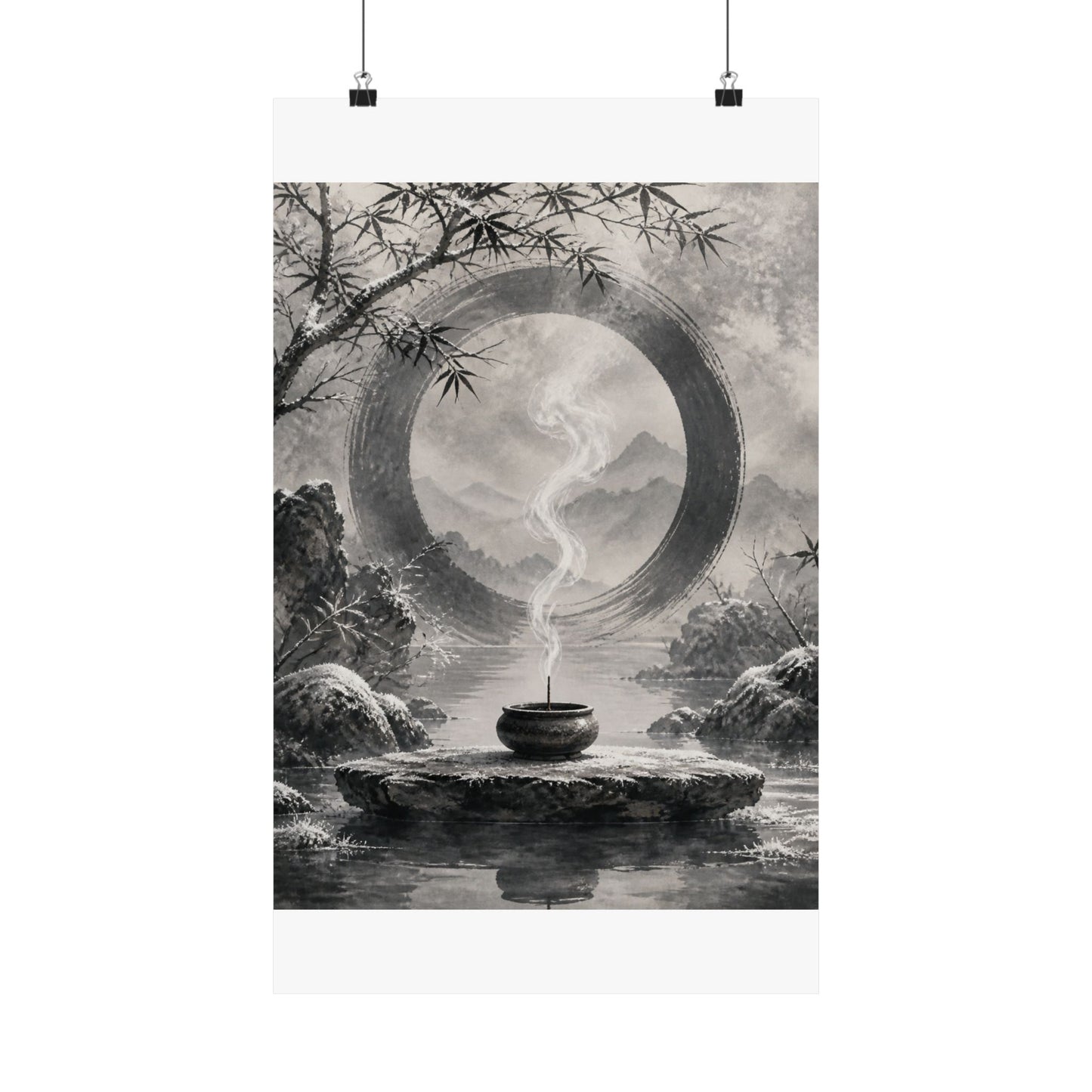 Dappled Incense Smoke Wall Art Print - Zen Seijaku
