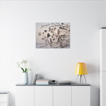 Elegant Dried Flowers Canvas Art - Japanese Pattern Japandi