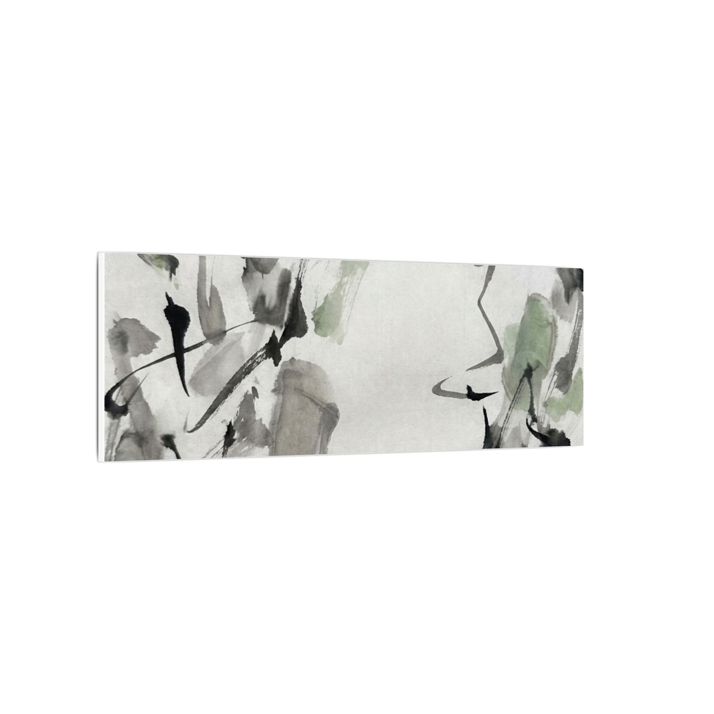 Zen Ink Brushstroke in Overcast | Sumi E Canvas Art