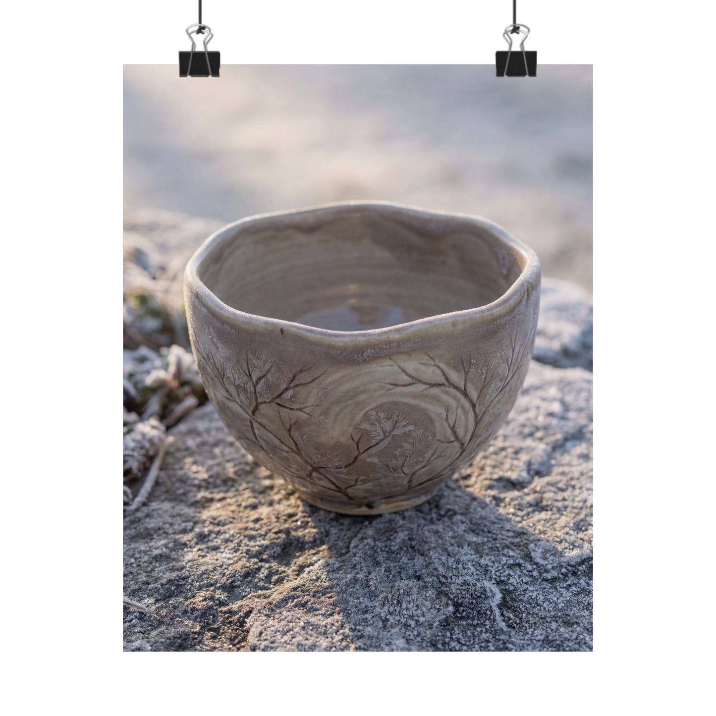 Japandi Ceramic Bowl in Dawn | Japanese Pattern Wall Art Print Art Print