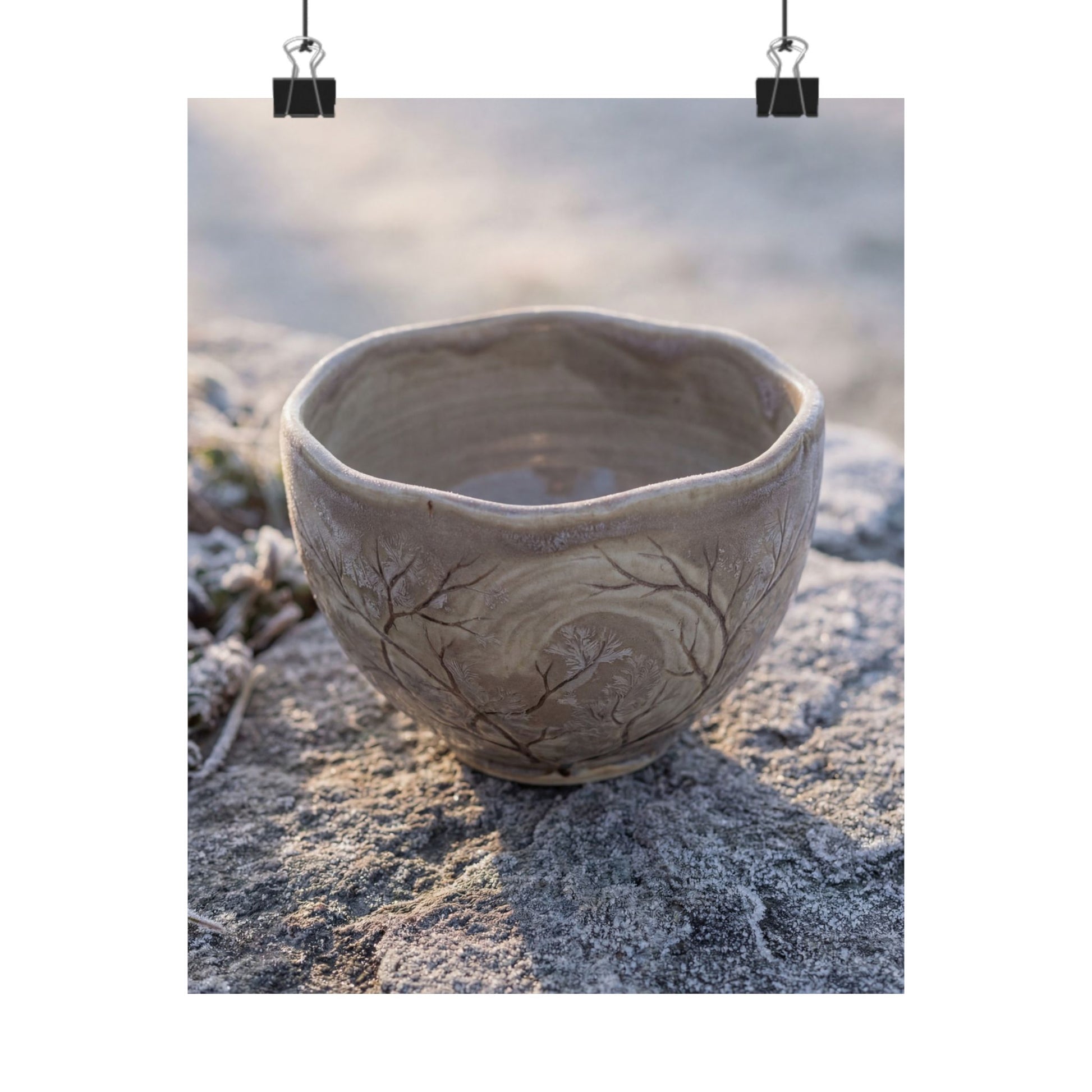 Japandi Ceramic Bowl in Dawn | Japanese Pattern Wall Art Print Art Print