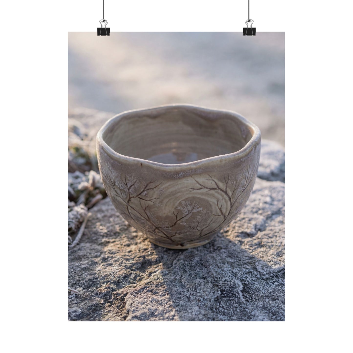 Japandi Ceramic Bowl in Dawn | Japanese Pattern Wall Art Print Art Print