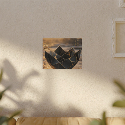 Kintsugi Paper Fold in Golden Hour | Gold Repair Canvas Art