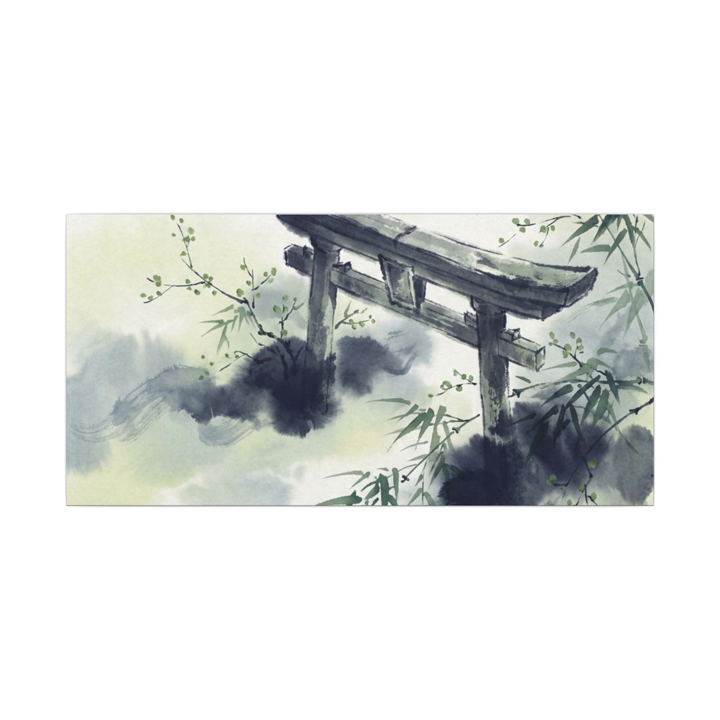 Torii Gate Sumi E Canvas Art | Serene Zen Art