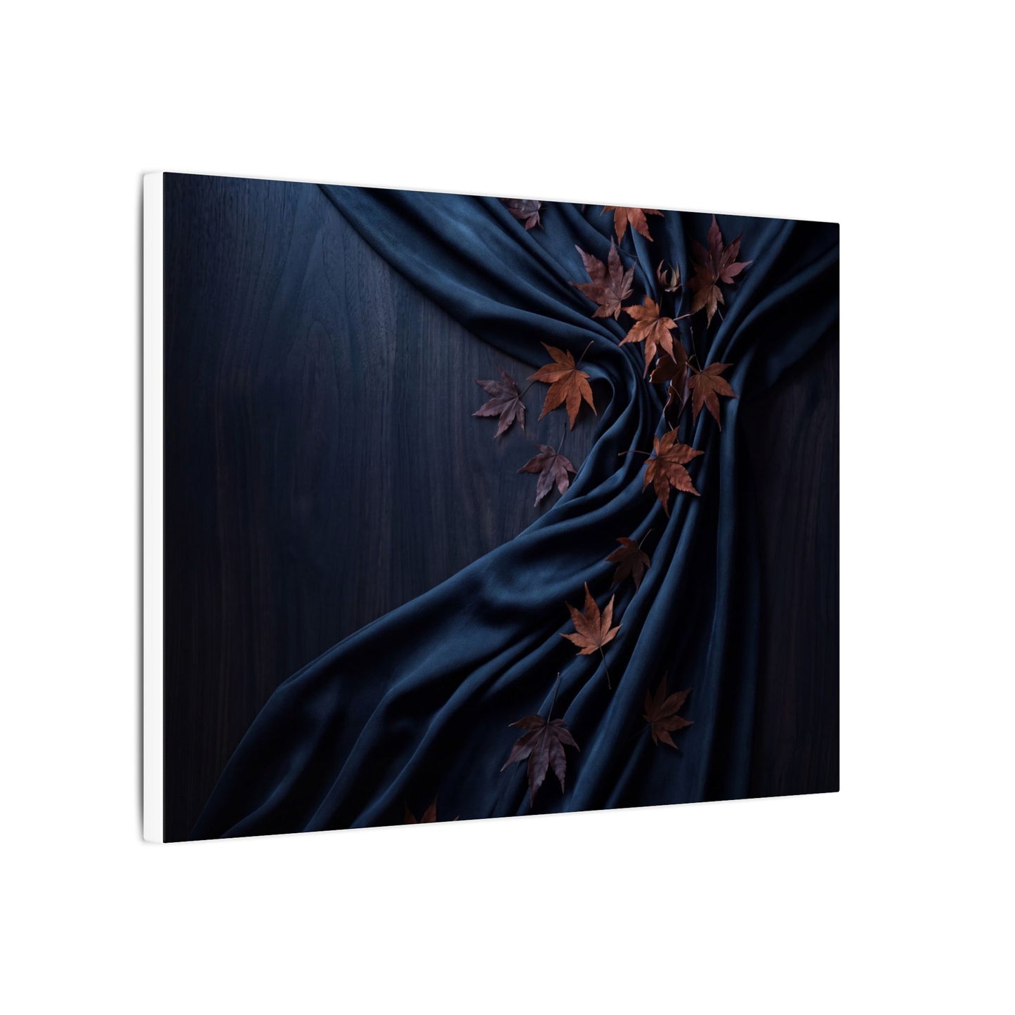 Silk Drape Autumn Canvas Art | Dark Japandi Sophisticated Design