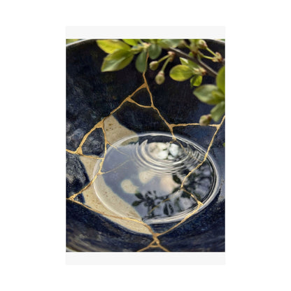 Seijaku Water Ripple Wall Art Print - Kintsugi Gold Repair