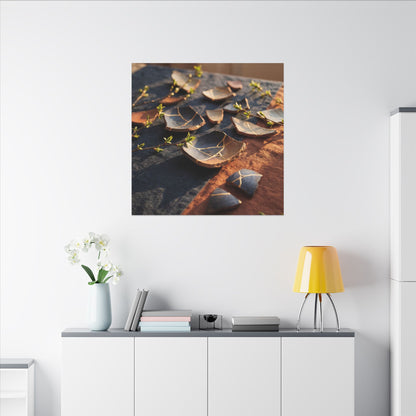 Spring Broken Pottery Gold Vein Canvas Art | Philosophical Decor