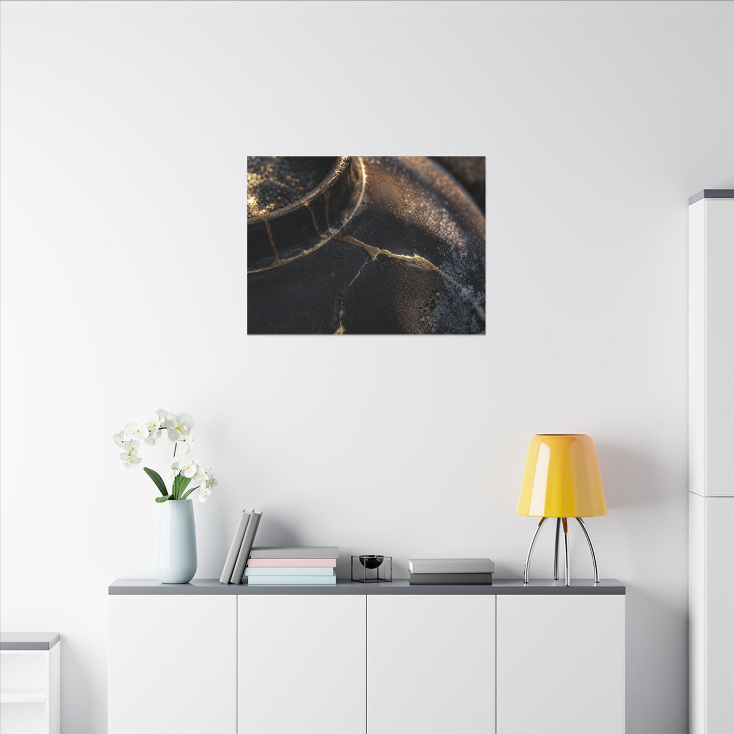 Kintsugi Rust Patina in Golden Hour | Broken Beauty Canvas Art