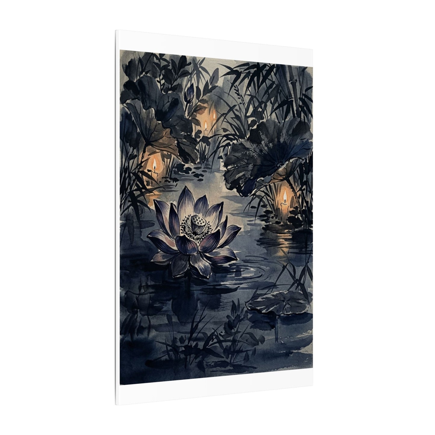 Fukinsei Lotus Flower Canvas Art - Zen Sumi E