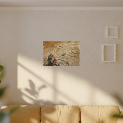 Autumn Rock Garden Watercolor Canvas Art | Neutral Decor