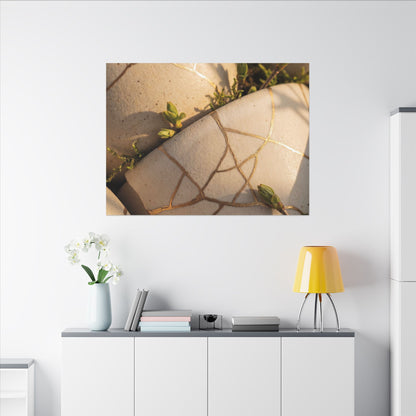 Spring Broken Pottery Gold Vein Canvas Art | Beautiful Decor