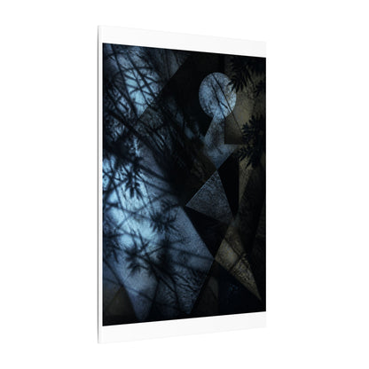 Shadow Play Winter Canvas Art | Dark Japandi Luxurious Design