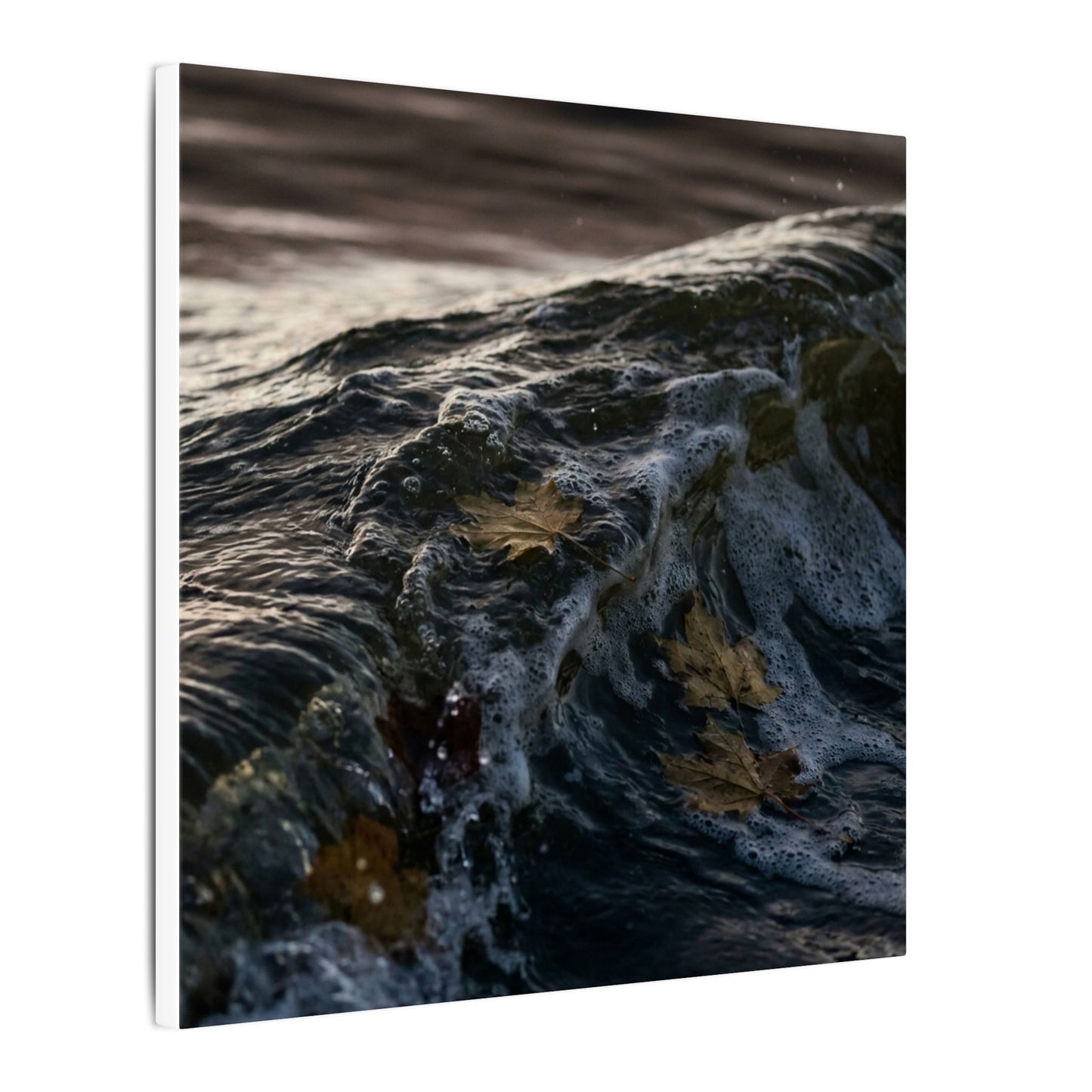 Dark Japandi Ocean Wave in Dawn | Moody Minimal Canvas Art