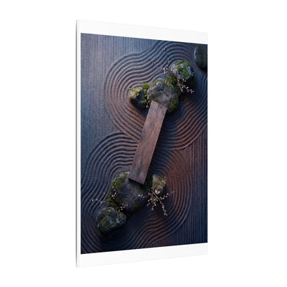 Spring Rock Garden Moody Minimal Canvas Art | Atmospheric Decor
