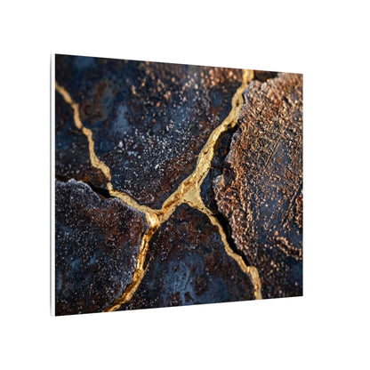 Winter Rust Patina Gold Vein Canvas Art | Resilient Decor