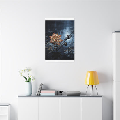 Winter Lotus Flower Broken Beauty Canvas Art | Healing Decor