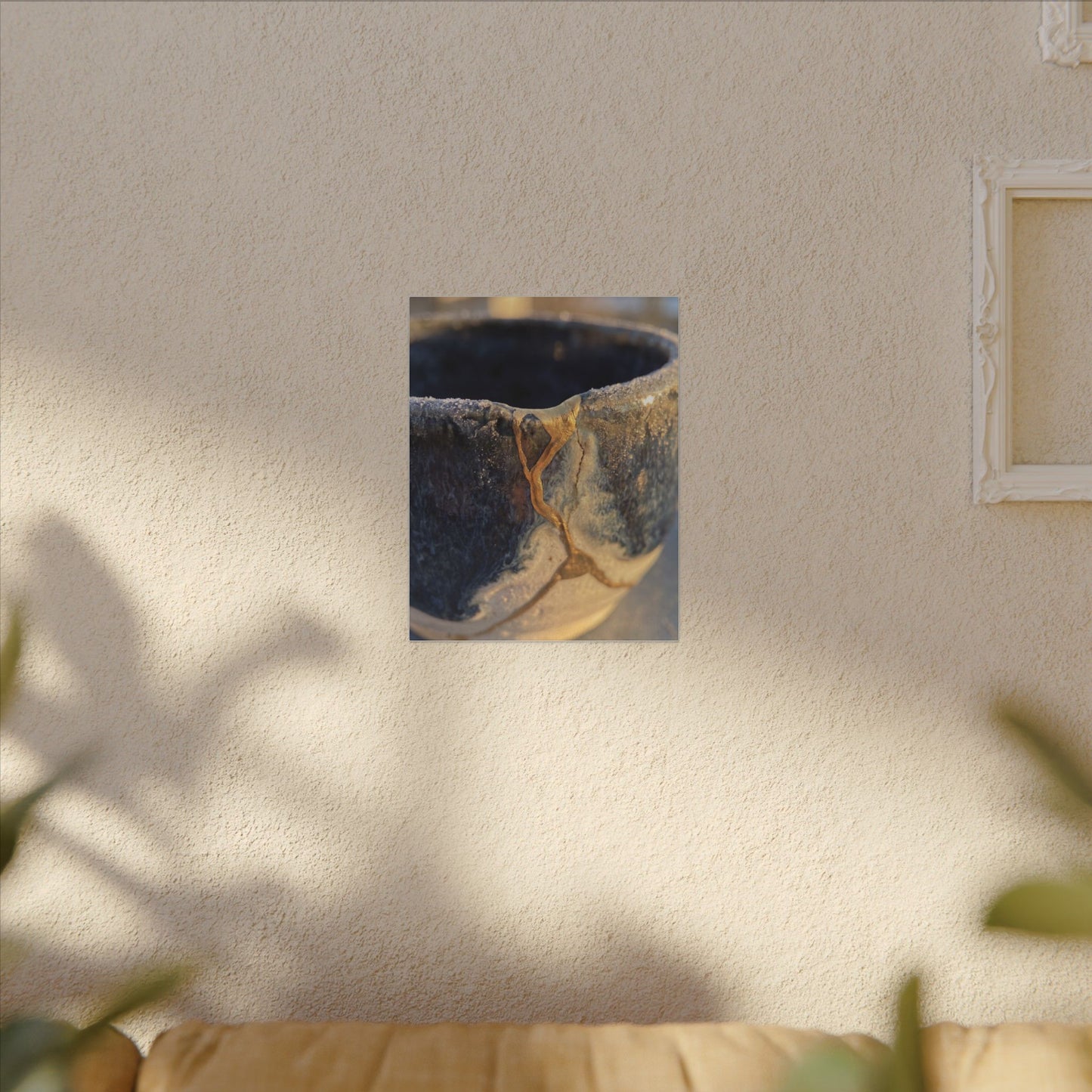 Winter Ceramic Bowl Gold Vein Canvas Art | Healing Decor