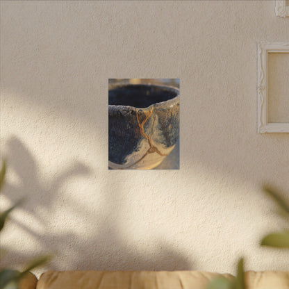 Winter Ceramic Bowl Gold Vein Canvas Art | Healing Decor