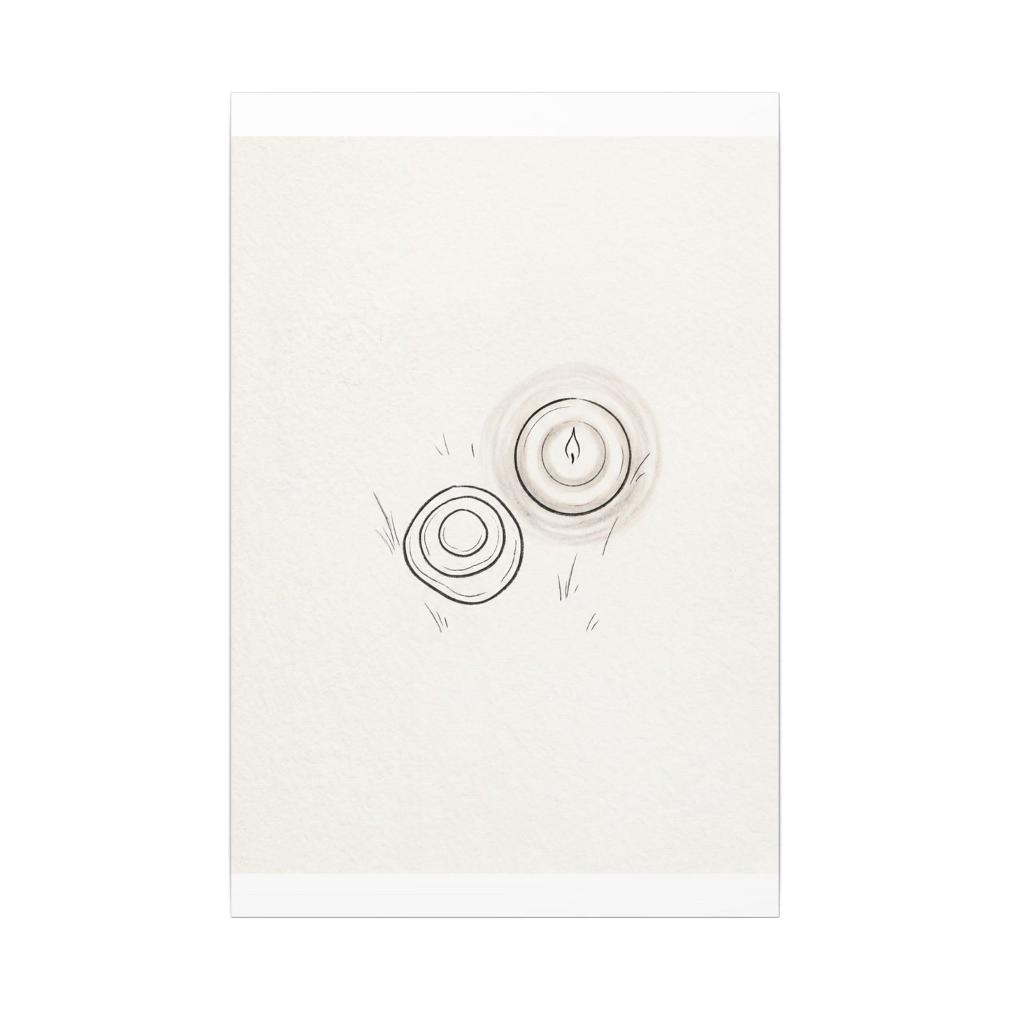 River Stones Canvas Art | Winter Japandi Minimal Line Art